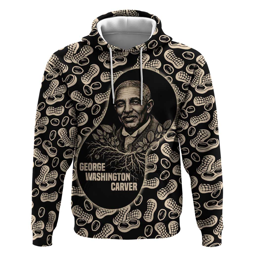 George Washington Carver Hoodie Peanut From Soil Comes Knowledge Quote and Agricultural Roots - African Pride