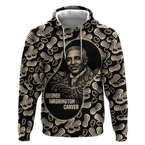 George Washington Carver Hoodie Peanut From Soil Comes Knowledge Quote and Agricultural Roots - African Pride