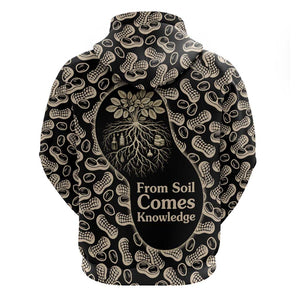George Washington Carver Hoodie Peanut From Soil Comes Knowledge Quote and Agricultural Roots - African Pride