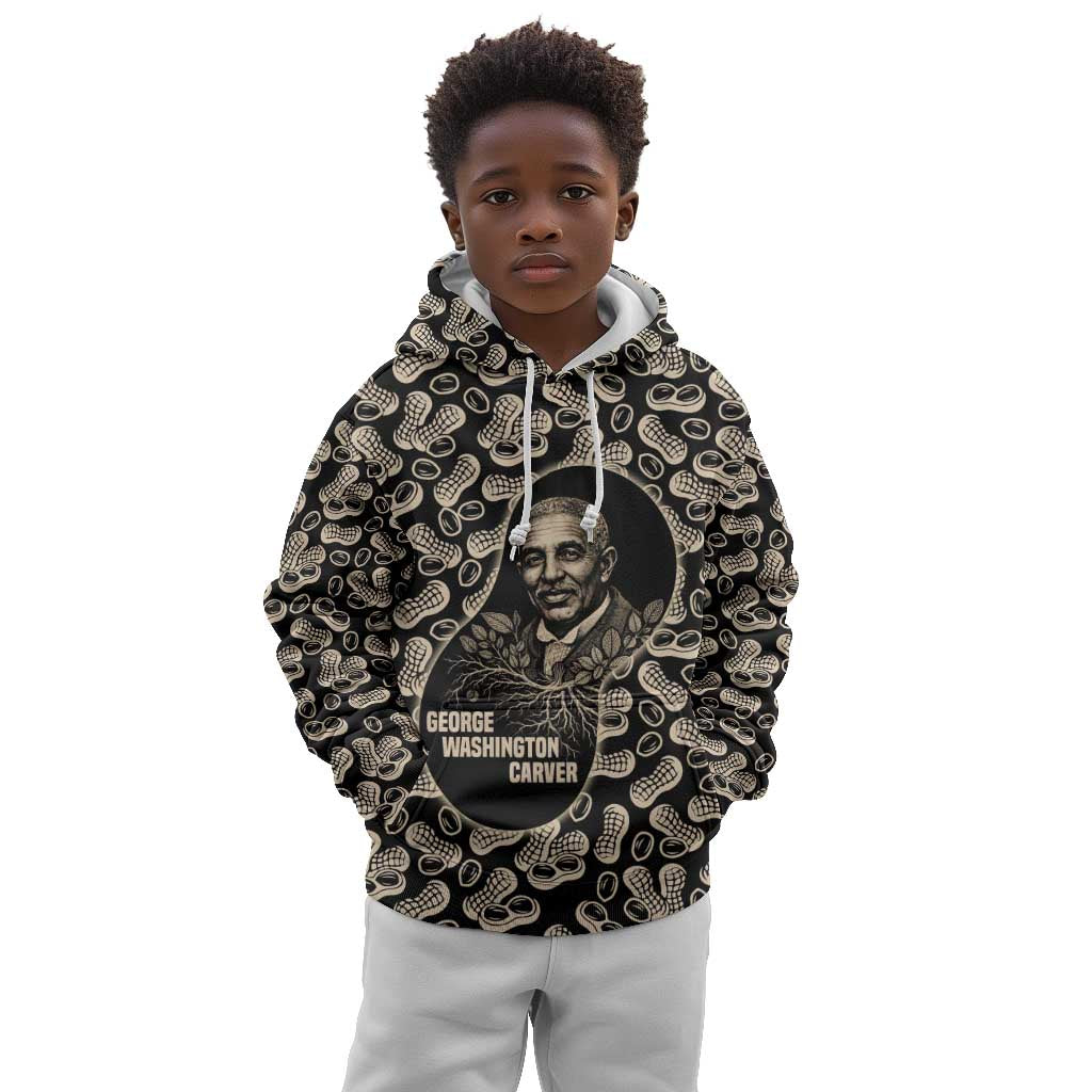 George Washington Carver Kid Hoodie Peanut From Soil Comes Knowledge Quote and Agricultural Roots - African Pride