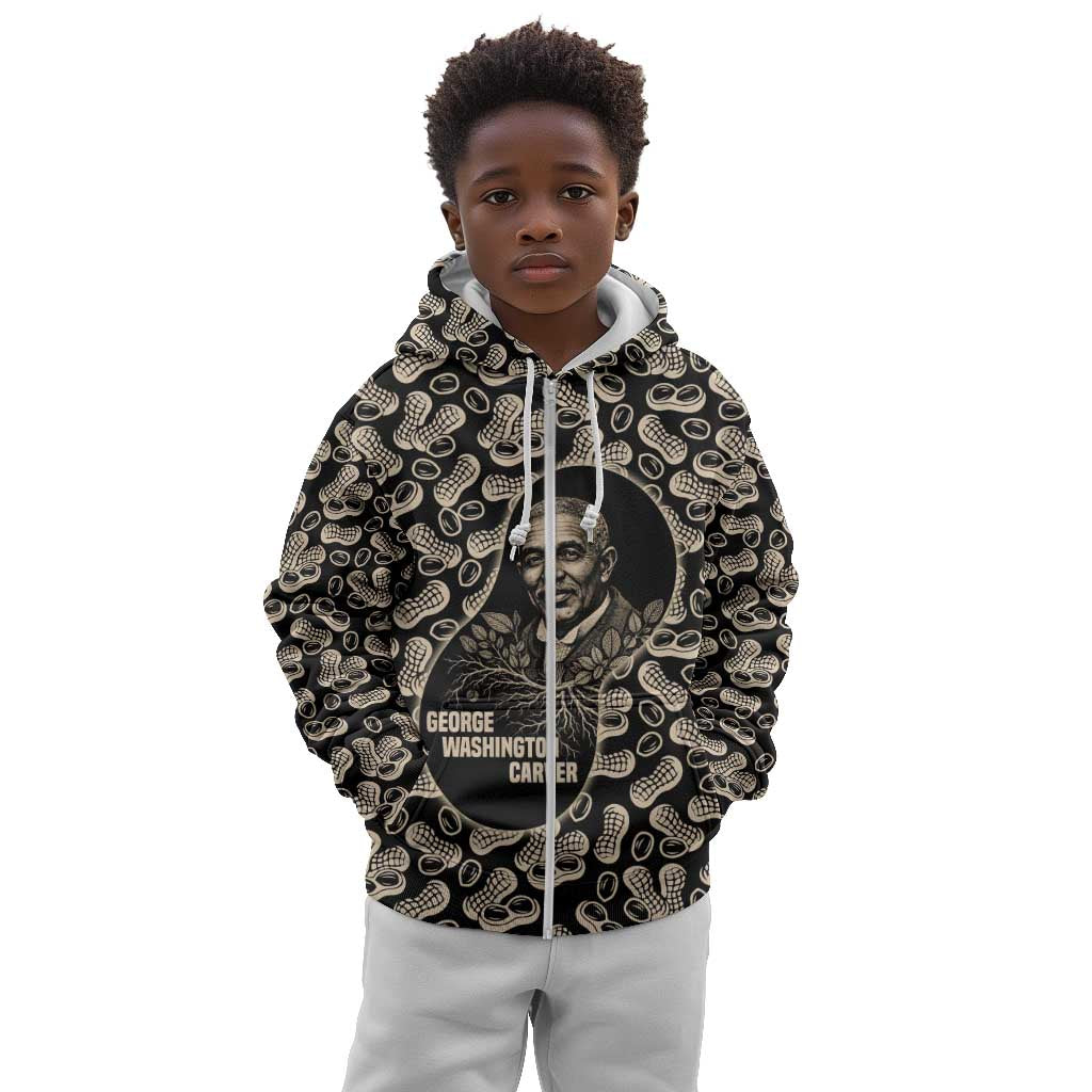 George Washington Carver Kid Hoodie Peanut From Soil Comes Knowledge Quote and Agricultural Roots - African Pride