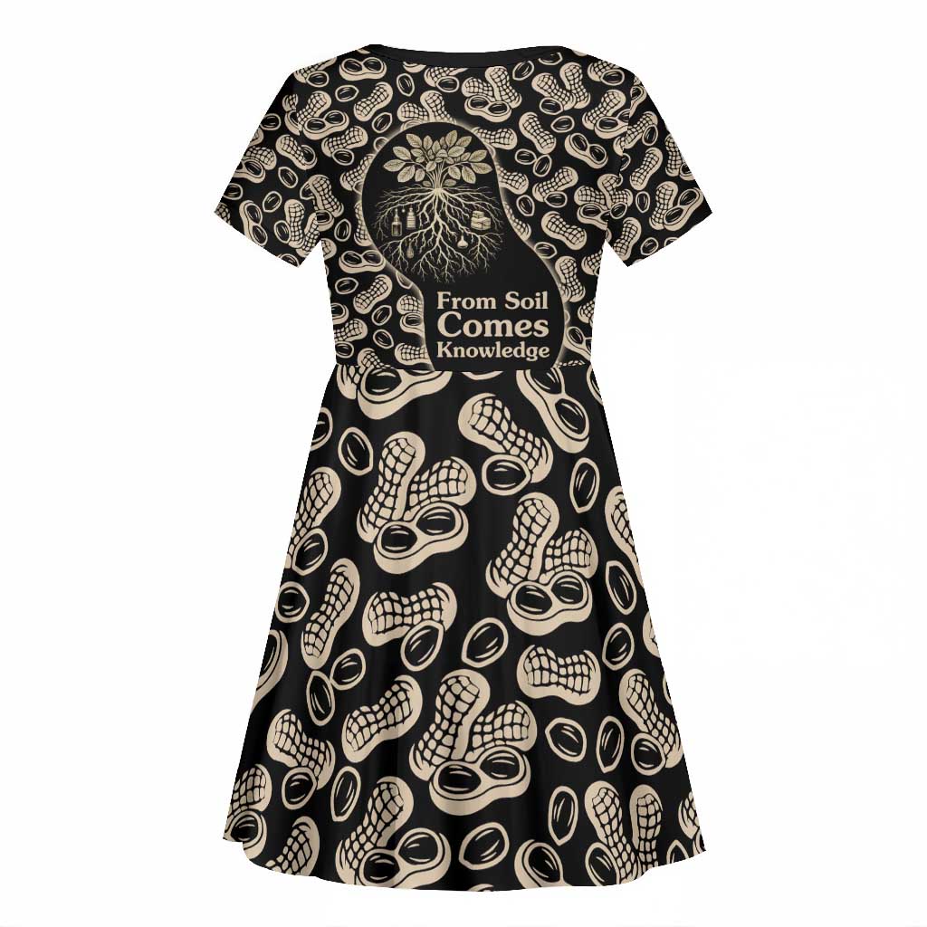 George Washington Carver Kid Short Sleeve Dress Peanut From Soil Comes Knowledge Quote and Agricultural Roots - African Pride