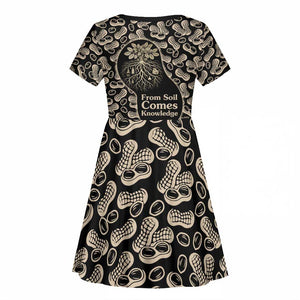 George Washington Carver Kid Short Sleeve Dress Peanut From Soil Comes Knowledge Quote and Agricultural Roots - African Pride