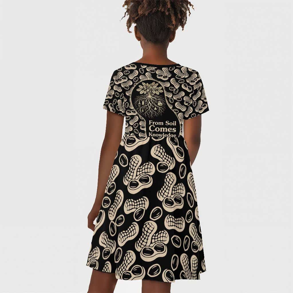 George Washington Carver Kid Short Sleeve Dress Peanut From Soil Comes Knowledge Quote and Agricultural Roots - African Pride