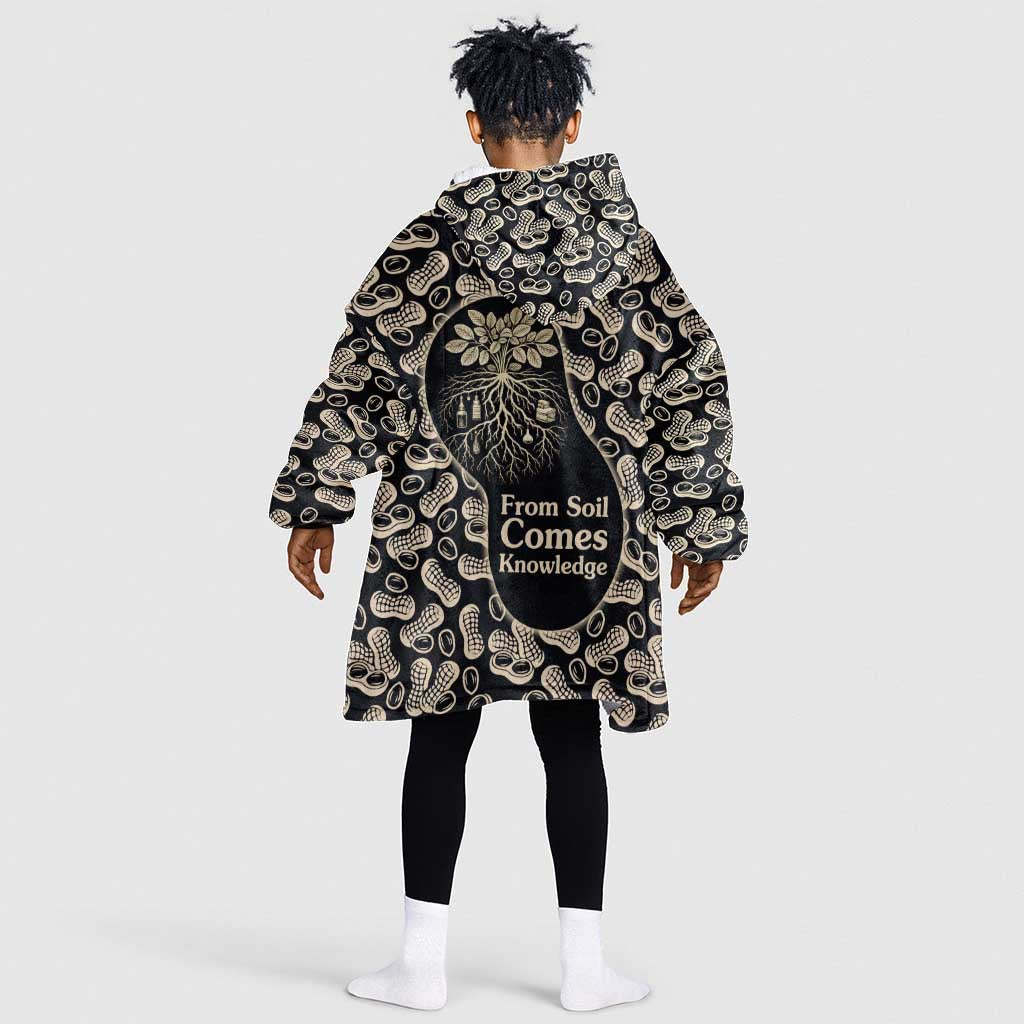 George Washington Carver Kid Wearable Blanket Hoodie Peanut From Soil Comes Knowledge Quote and Agricultural Roots - African Pride