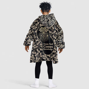 George Washington Carver Kid Wearable Blanket Hoodie Peanut From Soil Comes Knowledge Quote and Agricultural Roots - African Pride