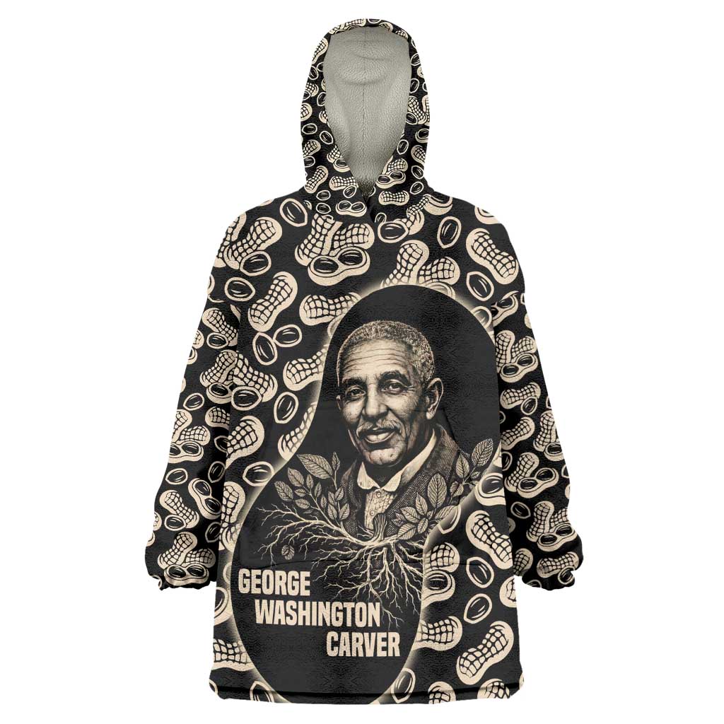 George Washington Carver Kid Wearable Blanket Hoodie Peanut From Soil Comes Knowledge Quote and Agricultural Roots - African Pride