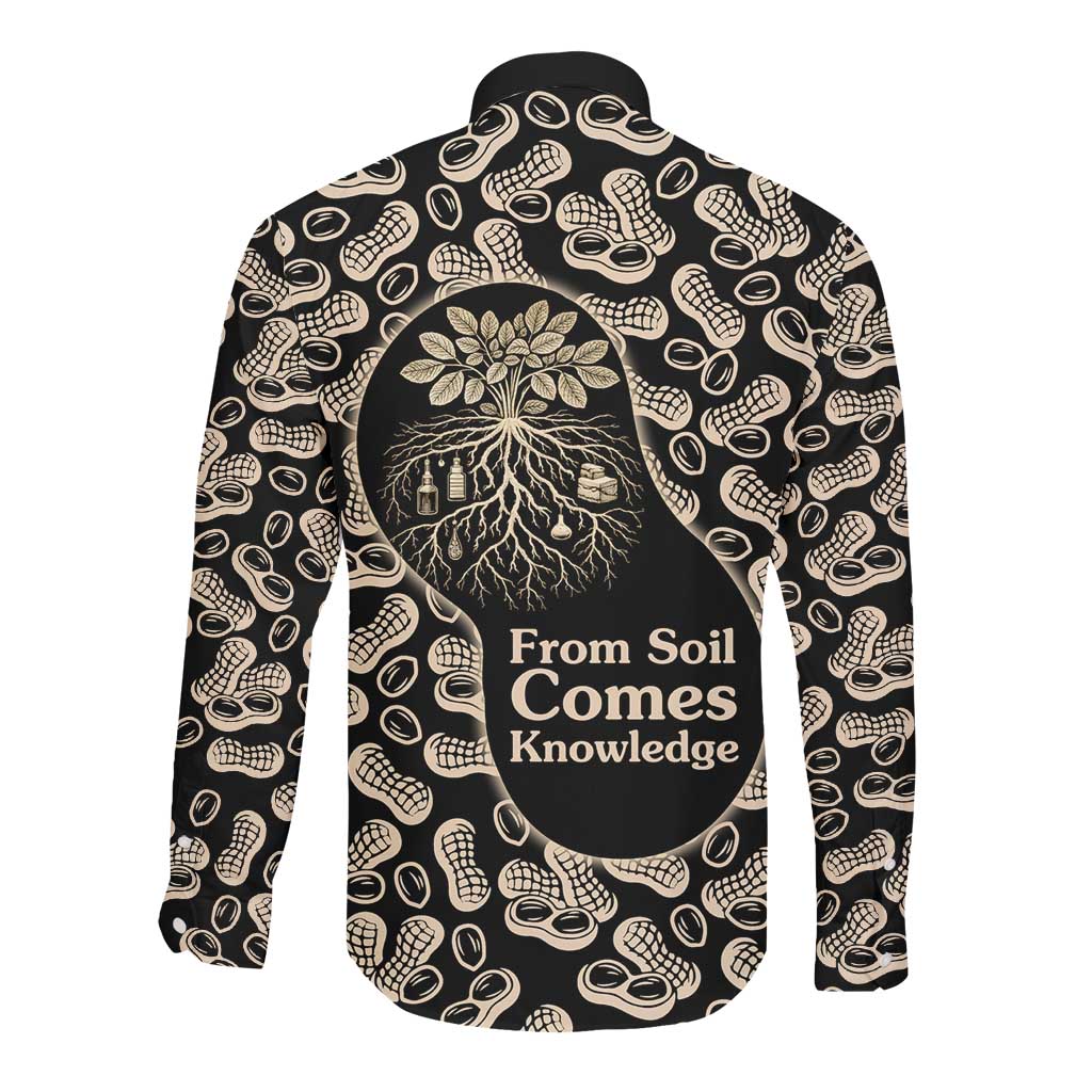 George Washington Carver Long Sleeve Button Shirt Peanut From Soil Comes Knowledge Quote and Agricultural Roots - African Pride