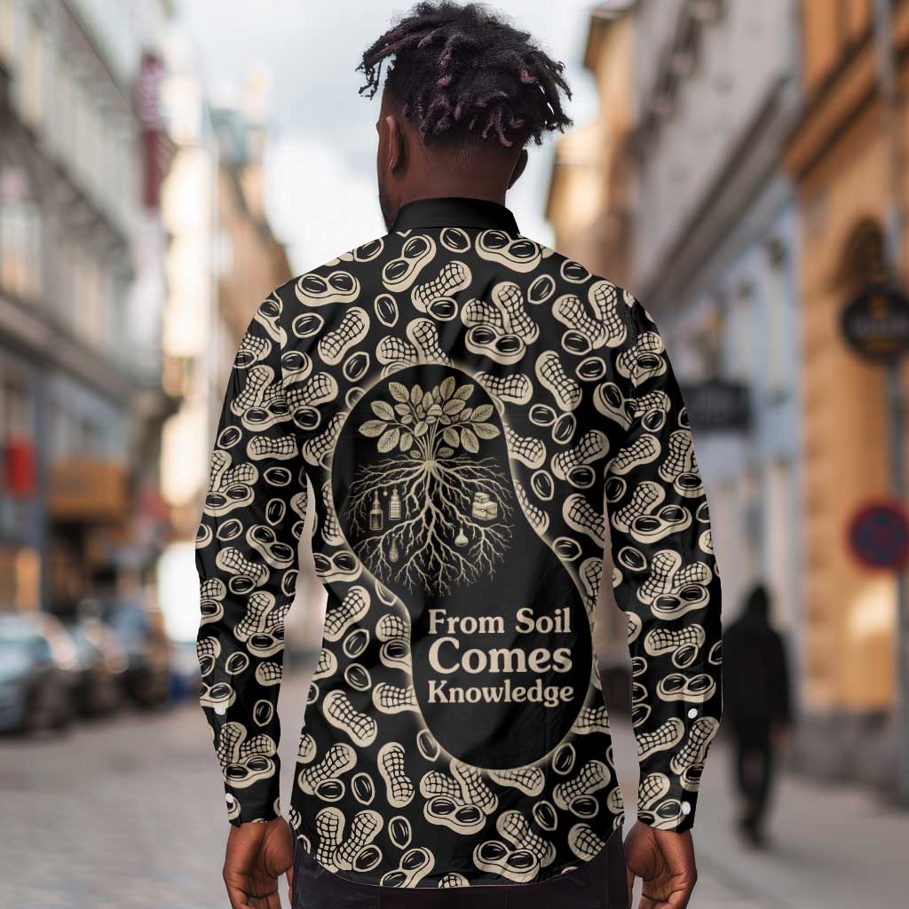 George Washington Carver Long Sleeve Button Shirt Peanut From Soil Comes Knowledge Quote and Agricultural Roots - African Pride