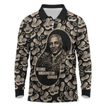 George Washington Carver Long Sleeve Polo Shirt Peanut From Soil Comes Knowledge Quote and Agricultural Roots - African Pride