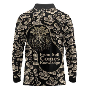 George Washington Carver Long Sleeve Polo Shirt Peanut From Soil Comes Knowledge Quote and Agricultural Roots - African Pride