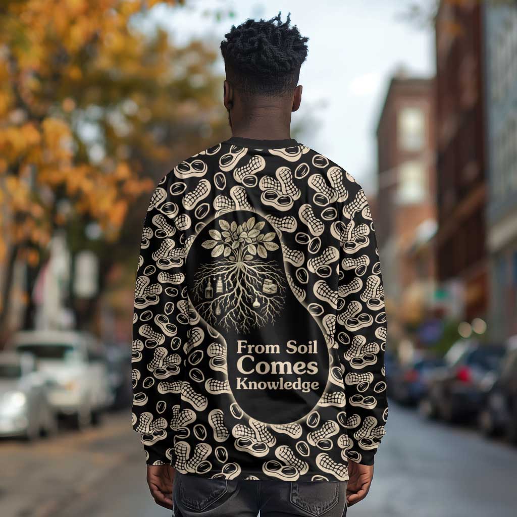 George Washington Carver Long Sleeve Shirt Peanut From Soil Comes Knowledge Quote and Agricultural Roots - African Pride