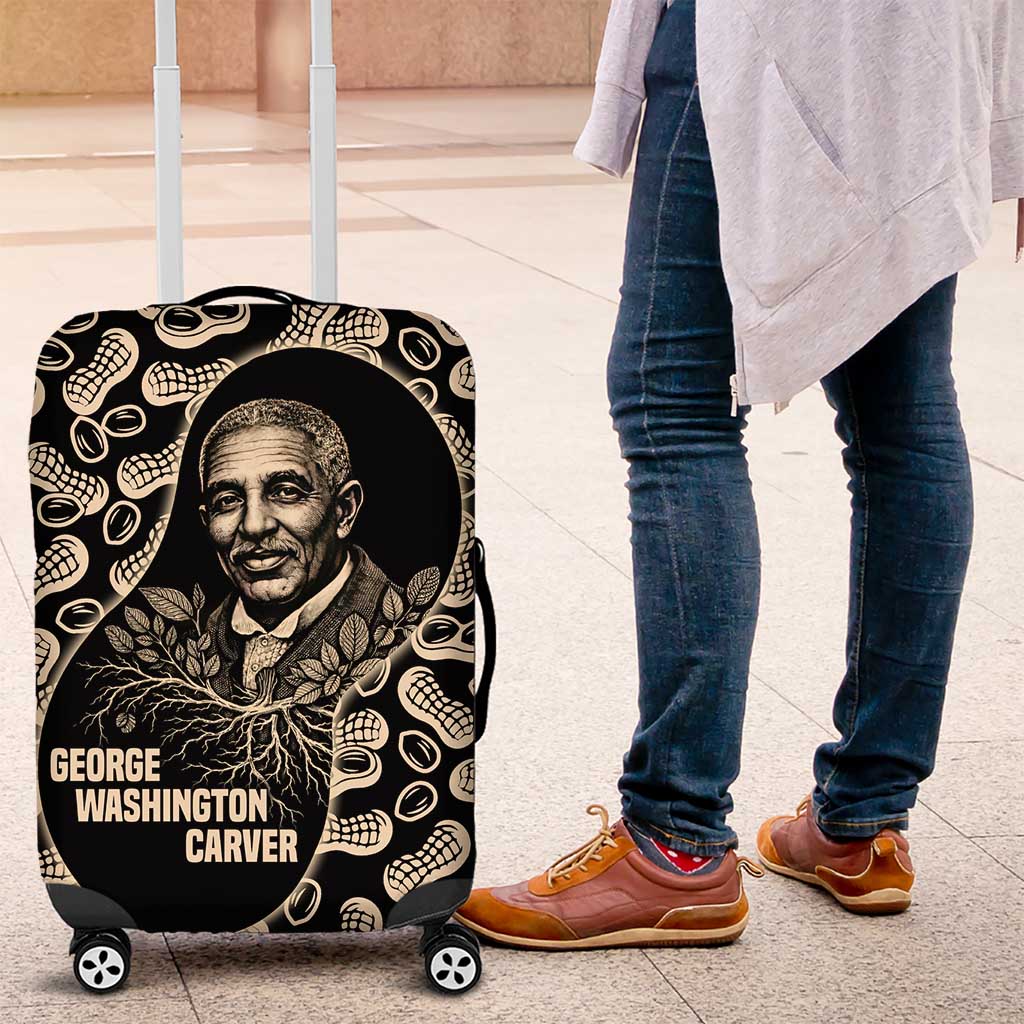 George Washington Carver Luggage Cover Peanut From Soil Comes Knowledge Quote and Agricultural Roots - African Pride