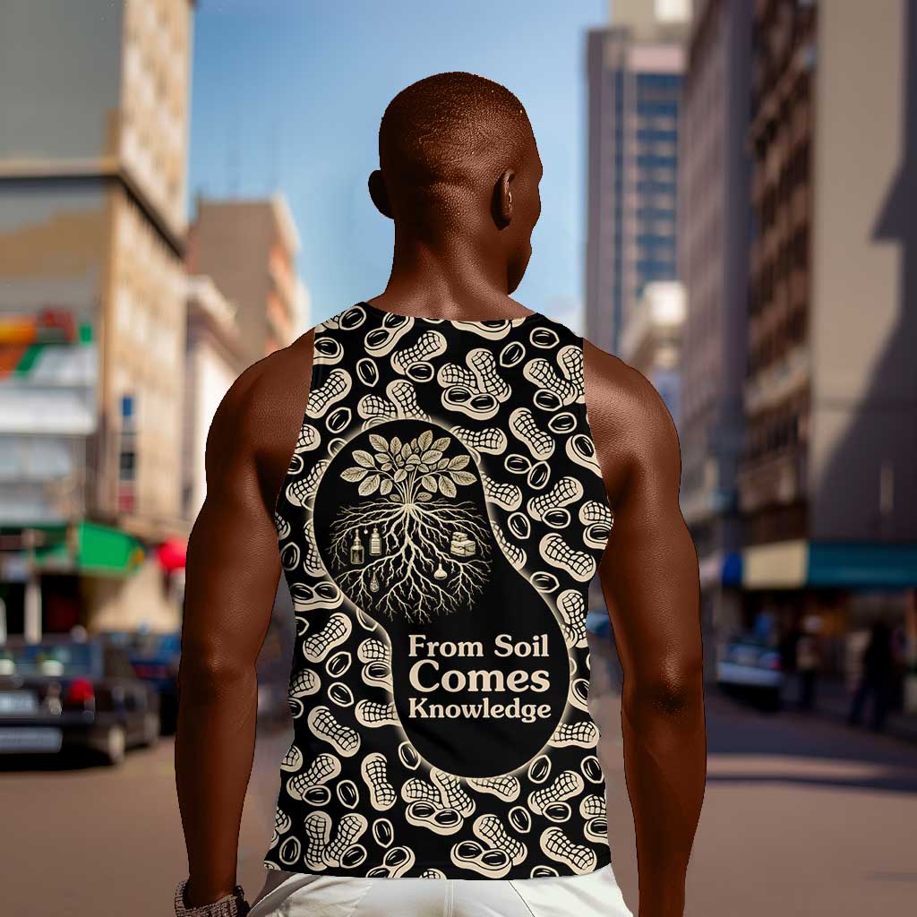 George Washington Carver Men Tank Top Peanut From Soil Comes Knowledge Quote and Agricultural Roots - African Pride