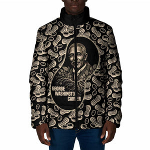 George Washington Carver Padded Jacket Peanut From Soil Comes Knowledge Quote and Agricultural Roots - African Pride