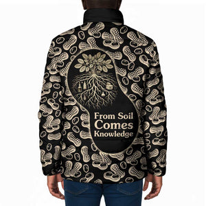 George Washington Carver Padded Jacket Peanut From Soil Comes Knowledge Quote and Agricultural Roots - African Pride