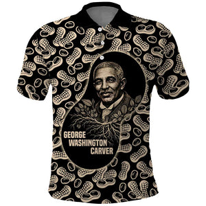 George Washington Carver Polo Shirt Peanut From Soil Comes Knowledge Quote and Agricultural Roots - African Pride