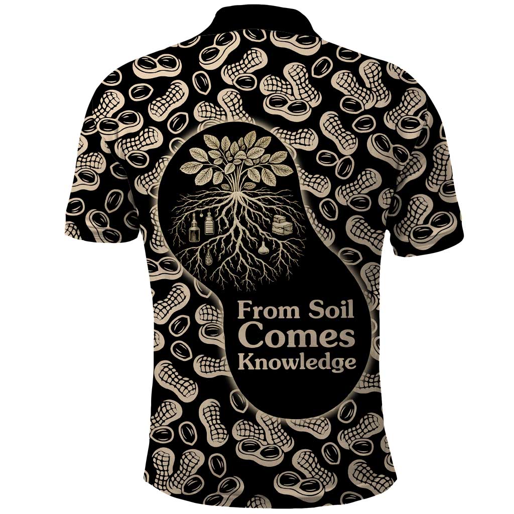 George Washington Carver Polo Shirt Peanut From Soil Comes Knowledge Quote and Agricultural Roots - African Pride