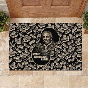 George Washington Carver Rubber Doormat Peanut From Soil Comes Knowledge Quote and Agricultural Roots - African Pride