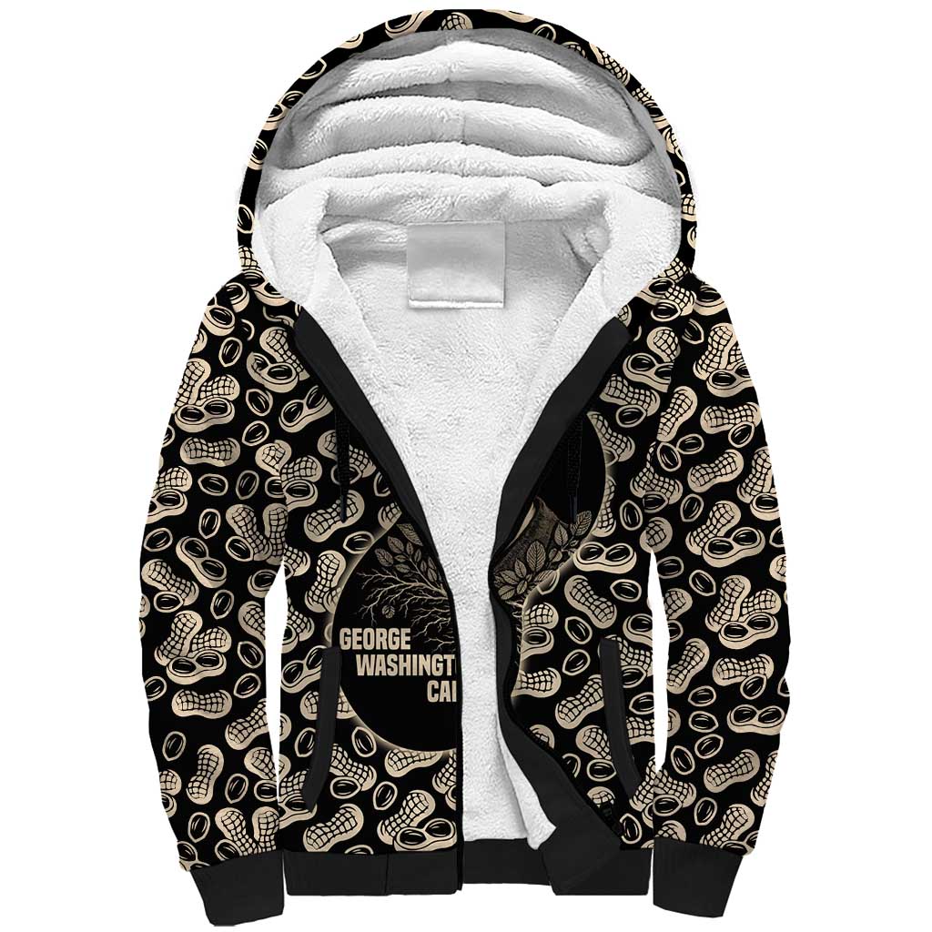 George Washington Carver Sherpa Hoodie Peanut From Soil Comes Knowledge Quote and Agricultural Roots - African Pride