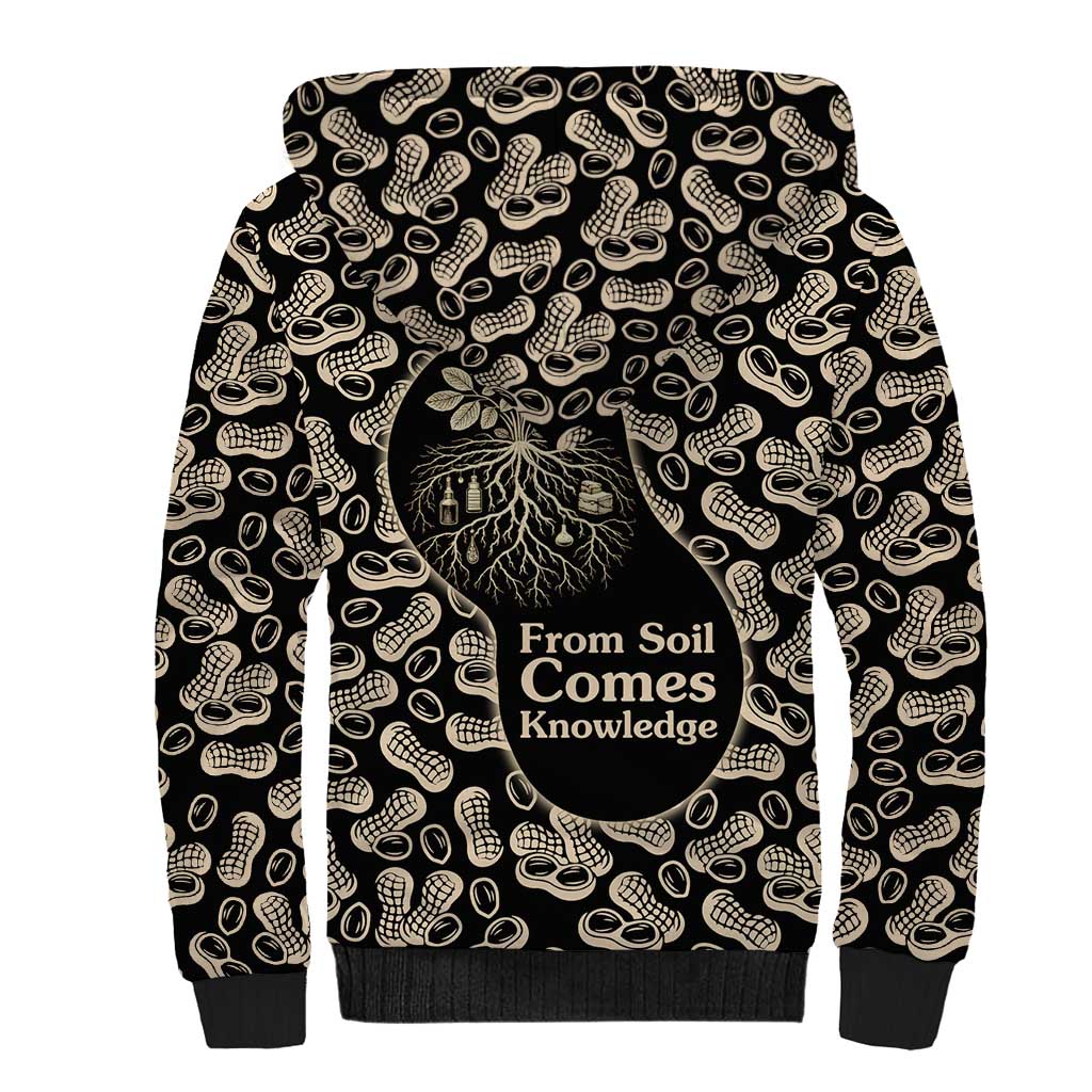 George Washington Carver Sherpa Hoodie Peanut From Soil Comes Knowledge Quote and Agricultural Roots - African Pride