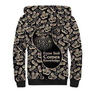 George Washington Carver Sherpa Hoodie Peanut From Soil Comes Knowledge Quote and Agricultural Roots - African Pride