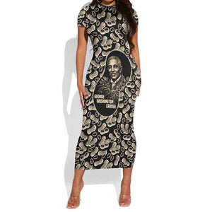 George Washington Carver Short Sleeve Bodycon Dress Peanut From Soil Comes Knowledge Quote and Agricultural Roots - African Pride
