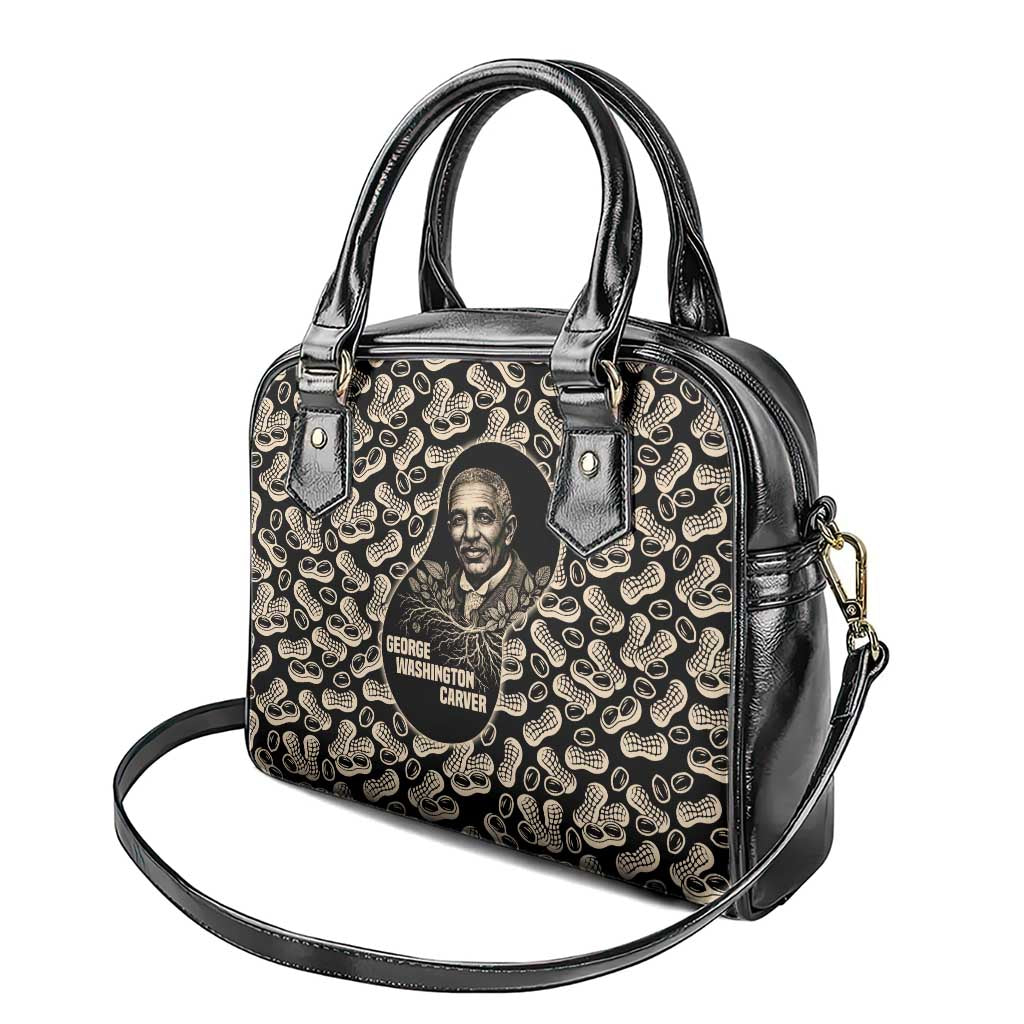 George Washington Carver Shoulder Handbag Peanut From Soil Comes Knowledge Quote and Agricultural Roots - African Pride