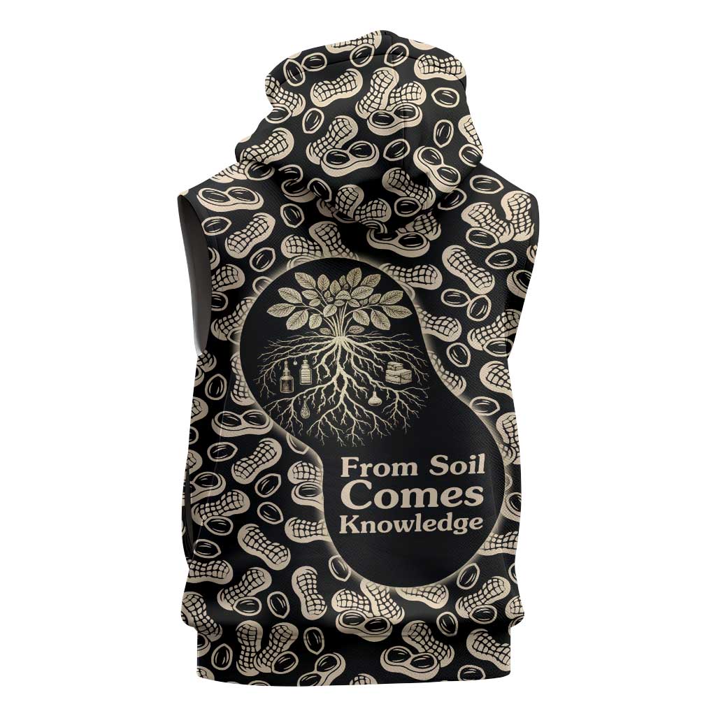 George Washington Carver Sleeveless Zip Hoodie Peanut From Soil Comes Knowledge Quote and Agricultural Roots - African Pride