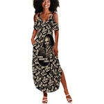 George Washington Carver Summer Maxi Dress Peanut From Soil Comes Knowledge Quote and Agricultural Roots - African Pride