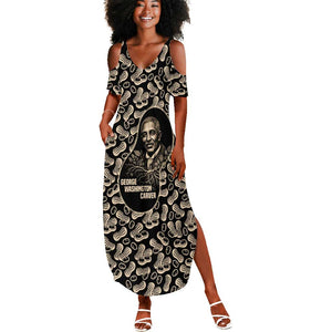 George Washington Carver Summer Maxi Dress Peanut From Soil Comes Knowledge Quote and Agricultural Roots - African Pride