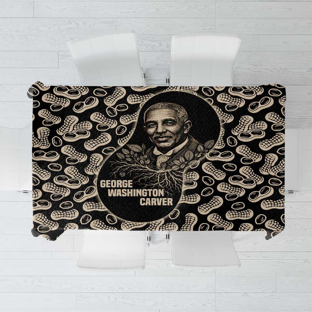 George Washington Carver Tablecloth Peanut From Soil Comes Knowledge Quote and Agricultural Roots - African Pride
