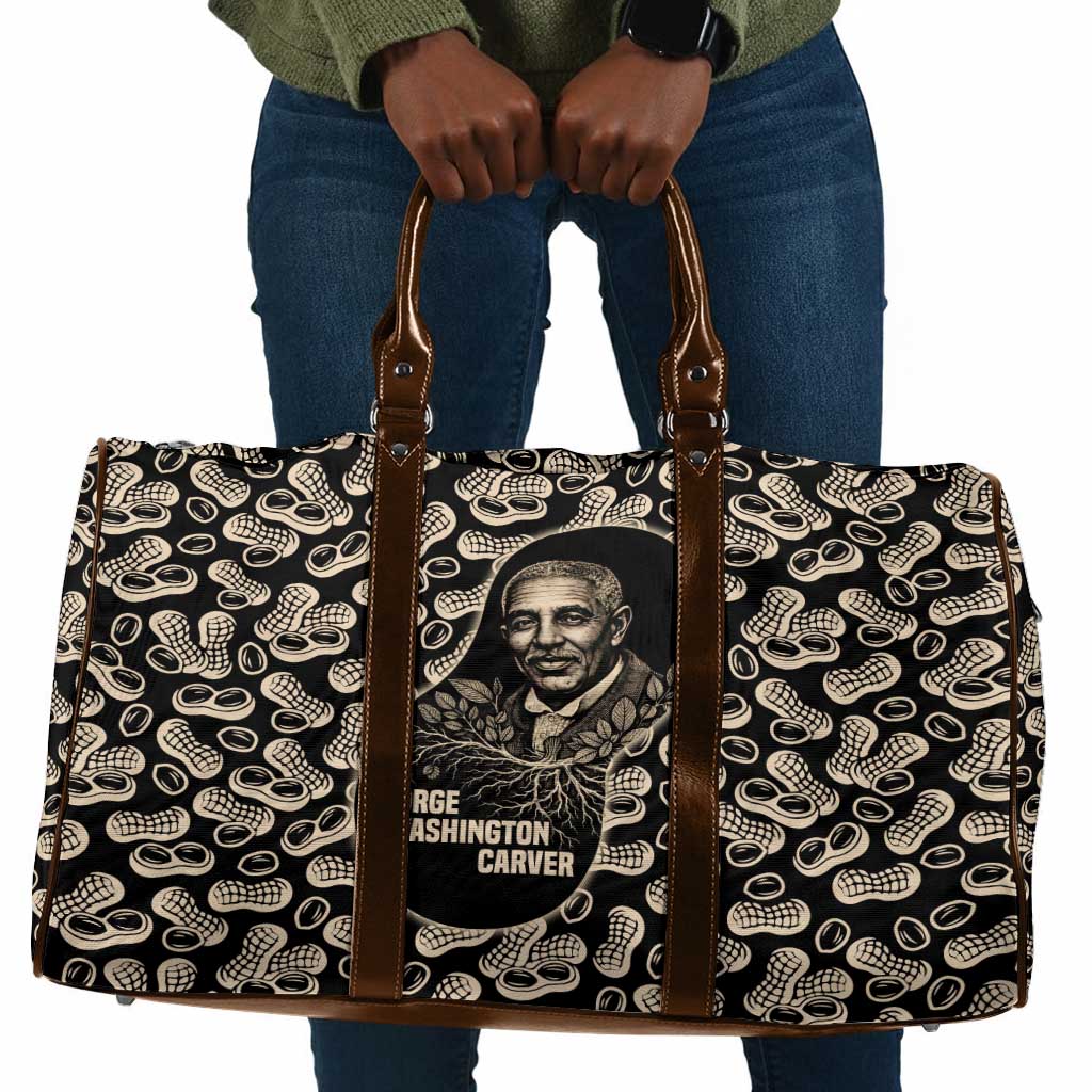 George Washington Carver Travel Bag Peanut From Soil Comes Knowledge Quote and Agricultural Roots - African Pride