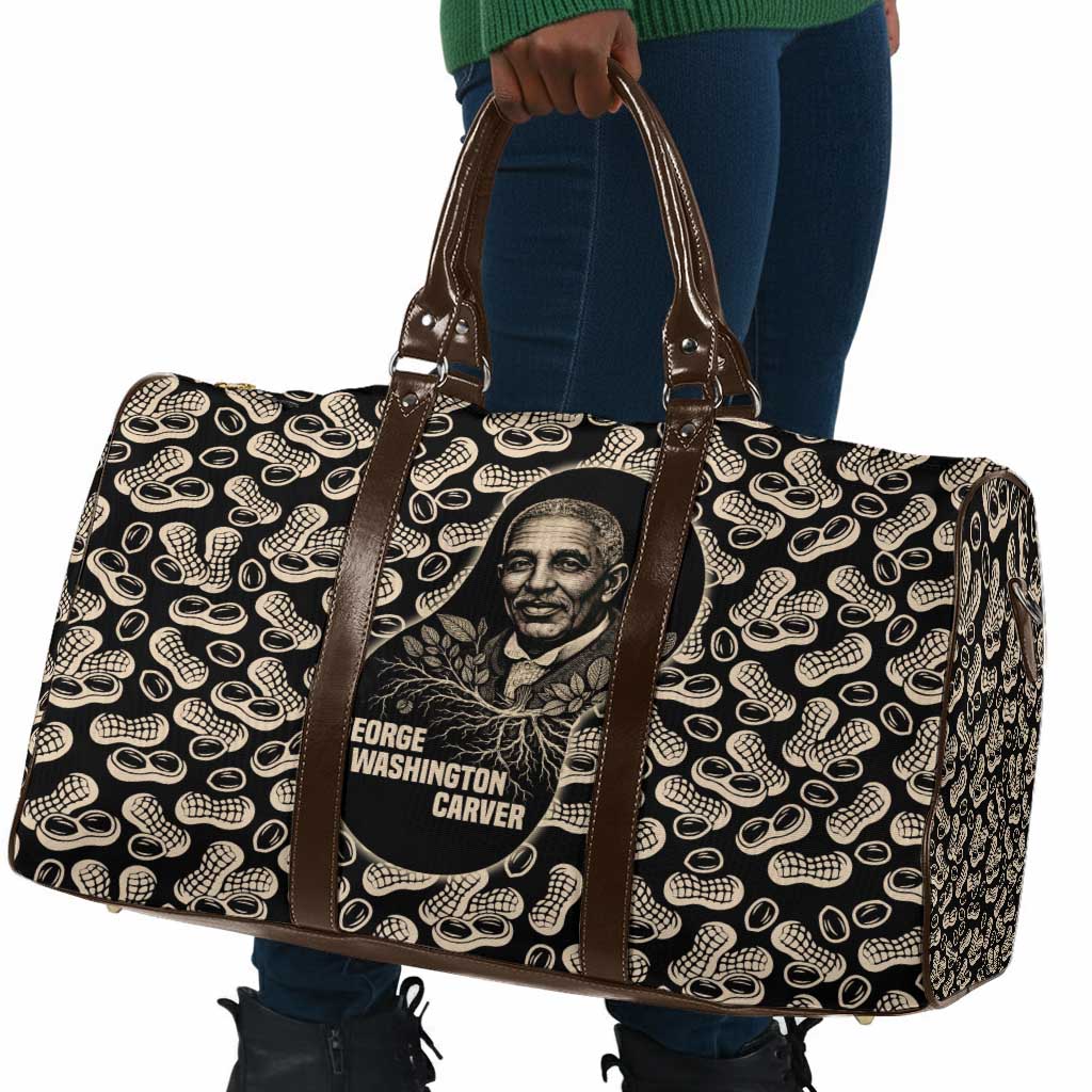 George Washington Carver Travel Bag Peanut From Soil Comes Knowledge Quote and Agricultural Roots - African Pride