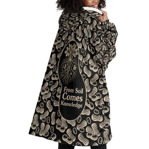 George Washington Carver Wearable Blanket Hoodie Peanut From Soil Comes Knowledge Quote and Agricultural Roots - African Pride