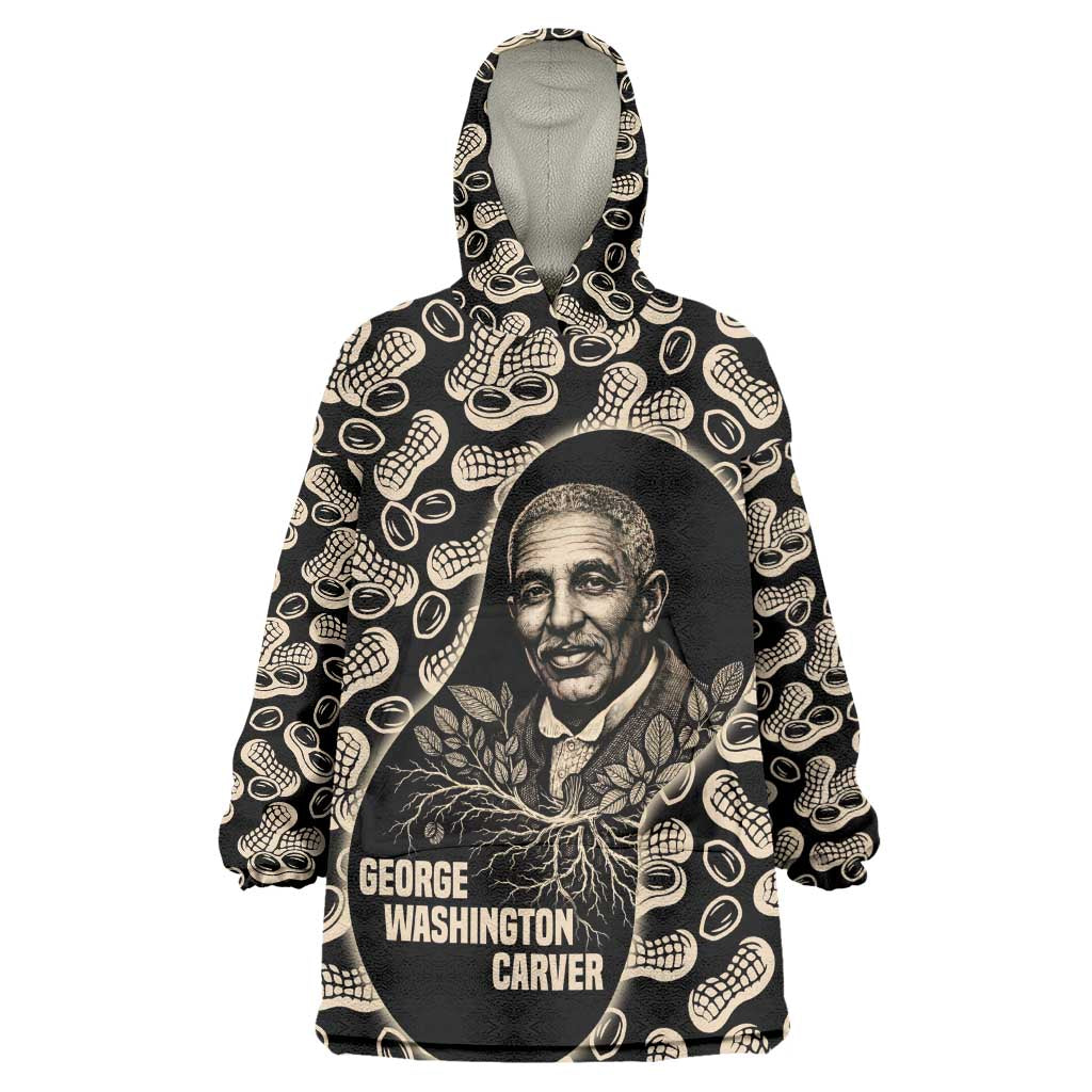 George Washington Carver Wearable Blanket Hoodie Peanut From Soil Comes Knowledge Quote and Agricultural Roots - African Pride