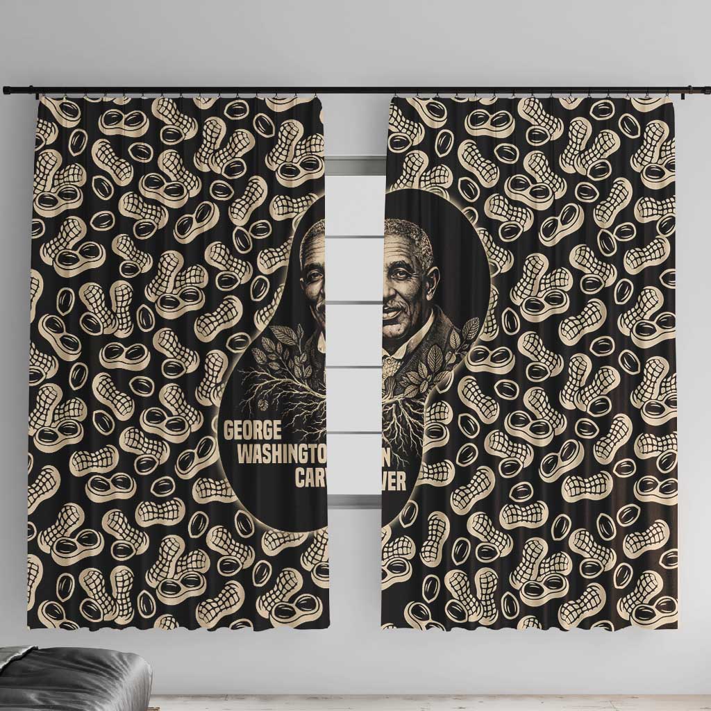 George Washington Carver Window Curtain Peanut From Soil Comes Knowledge Quote and Agricultural Roots - African Pride