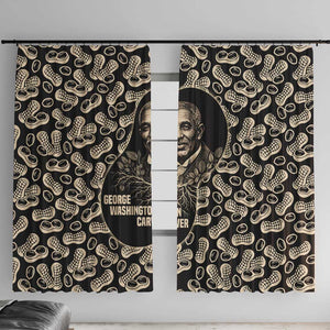 George Washington Carver Window Curtain Peanut From Soil Comes Knowledge Quote and Agricultural Roots - African Pride