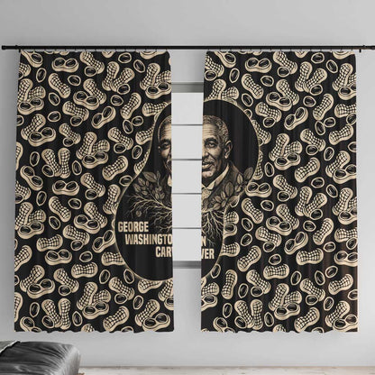 George Washington Carver Window Curtain Peanut From Soil Comes Knowledge Quote and Agricultural Roots - African Pride