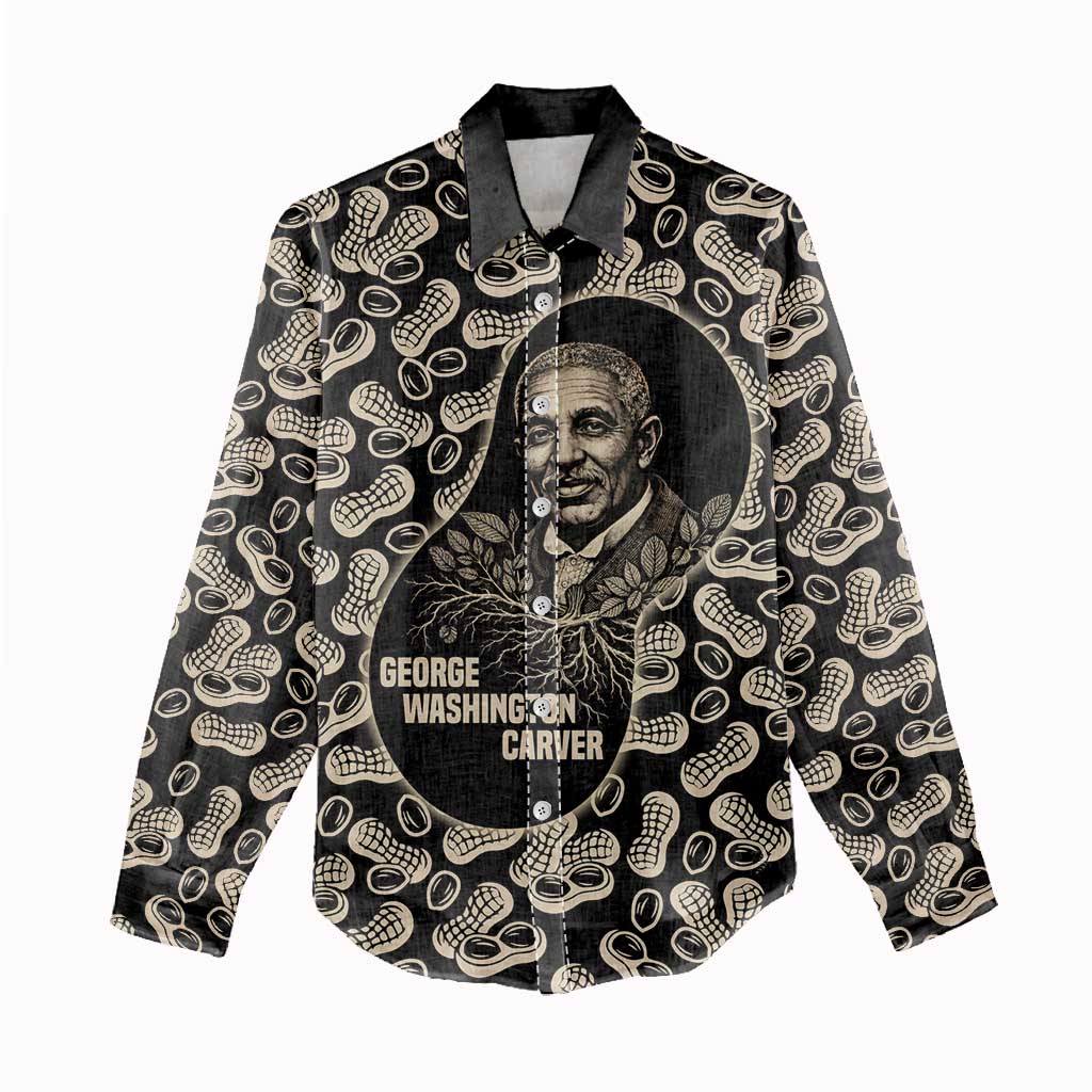 George Washington Carver Women Casual Shirt Peanut From Soil Comes Knowledge Quote and Agricultural Roots - African Pride