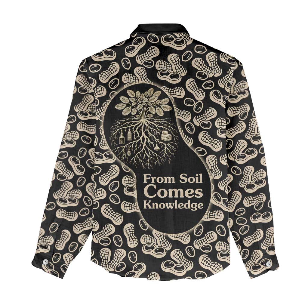 George Washington Carver Women Casual Shirt Peanut From Soil Comes Knowledge Quote and Agricultural Roots - African Pride
