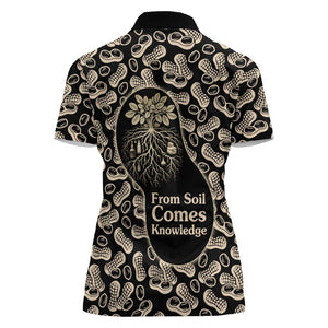 George Washington Carver Women Polo Shirt Peanut From Soil Comes Knowledge Quote and Agricultural Roots - African Pride