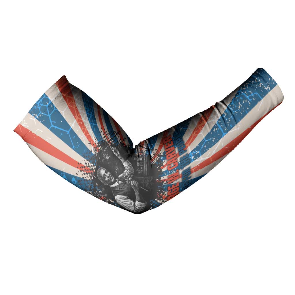 George Washington Carver Arm Sleeves with Science Teaching Scene, Education Is the Key Quote - African Pride