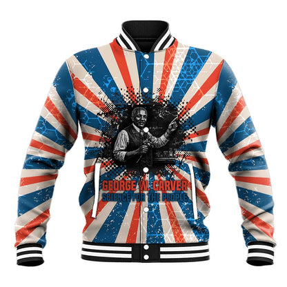 George Washington Carver Baseball Jacket with Science Teaching Scene, Education Is the Key Quote - African Pride