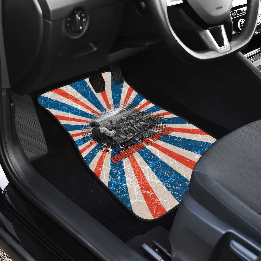 George Washington Carver Car Mats with Science Teaching Scene, Education Is the Key Quote - African Pride