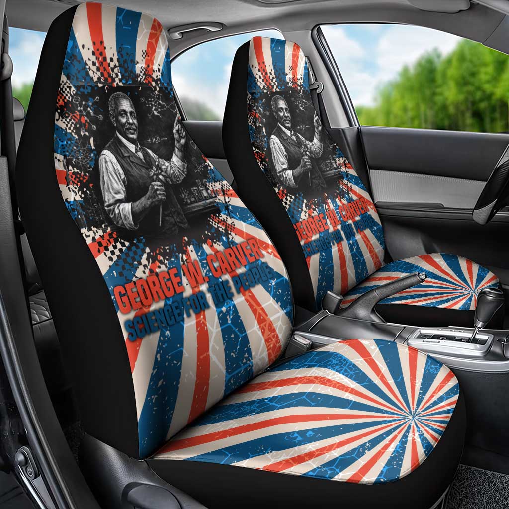 George Washington Carver Car Seat Cover with Science Teaching Scene, Education Is the Key Quote - African Pride