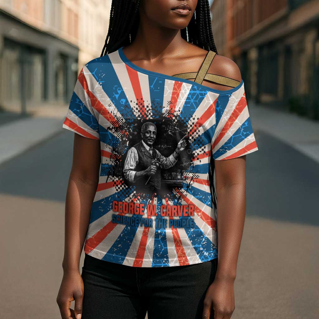 George Washington Carver Cross Shoulder Shirt with Science Teaching Scene, Education Is the Key Quote - African Pride