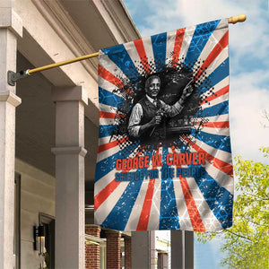 George Washington Carver Garden Flag with Science Teaching Scene, Education Is the Key Quote - African Pride