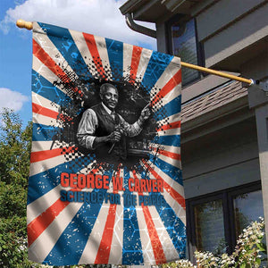 George Washington Carver Garden Flag with Science Teaching Scene, Education Is the Key Quote - African Pride