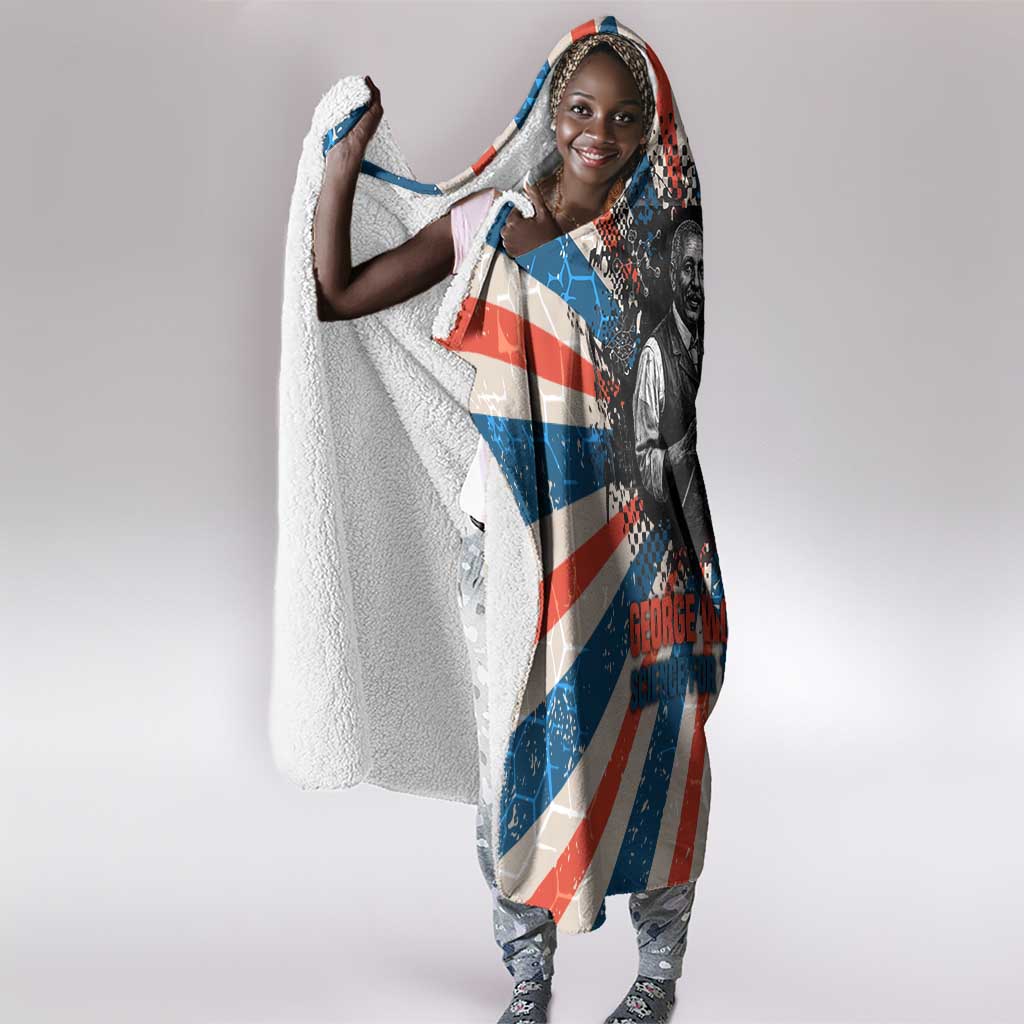 George Washington Carver Hooded Blanket with Science Teaching Scene, Education Is the Key Quote - African Pride